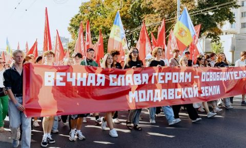 В Кишиневе прошел марш приуроченный к 80-летию освобождения страны от румынско-немецкой фашисткой оккупации