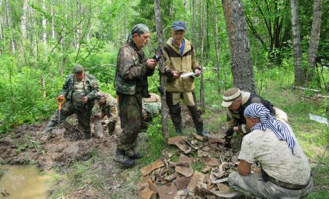 Поисковики отряда «Обелиск» обследовали место гибели штурмовика Ил-2