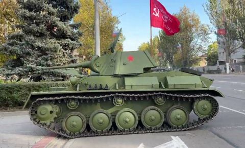 Легендарный танк Т-70 времен Великой Отечественной войны вернулся в Мелитополь.