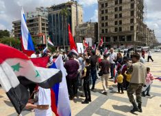 В городе Алеппо, была проведена акция «Георгиевская ленточка»